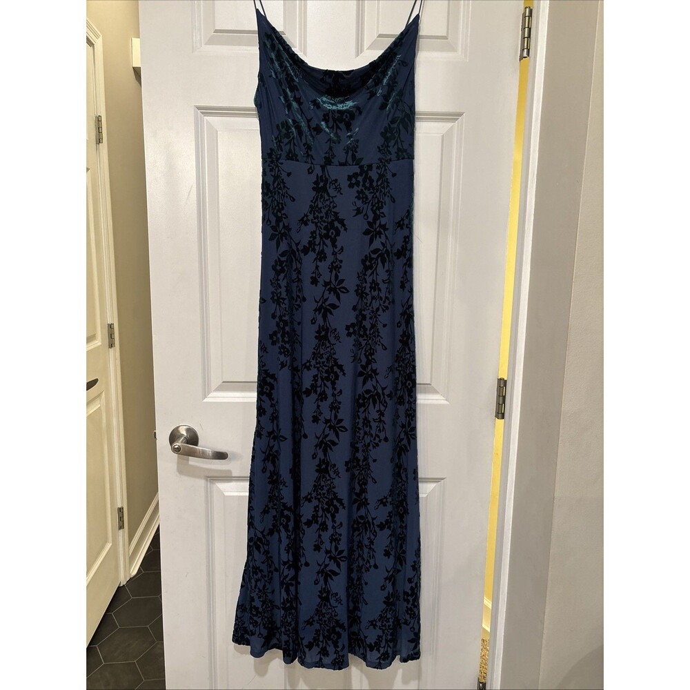 Alter’d State Velvet Embossed‎ Maxi Dress Jade Green Size Medium Whimsygoth EUC